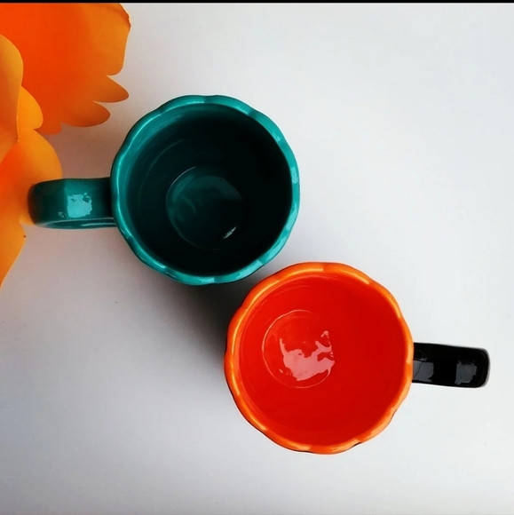 Dia de los Muertos Mug Set Turquoise Orange Plant Pot - Picture 3 of 6